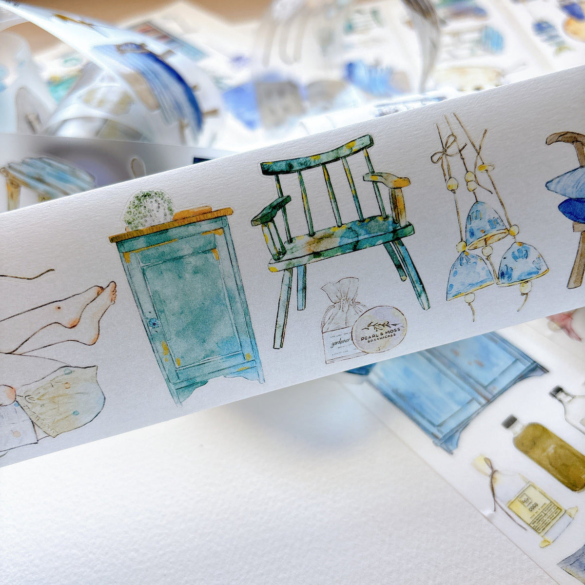 DingDing Vol.17【66#There is a Nest】Original Character Design Vintage Casualness Girl Washi/PET Tape Stickers, for Scrapbook Supplies,Scrapbook Tape Stickers,Junk Journal Supplies