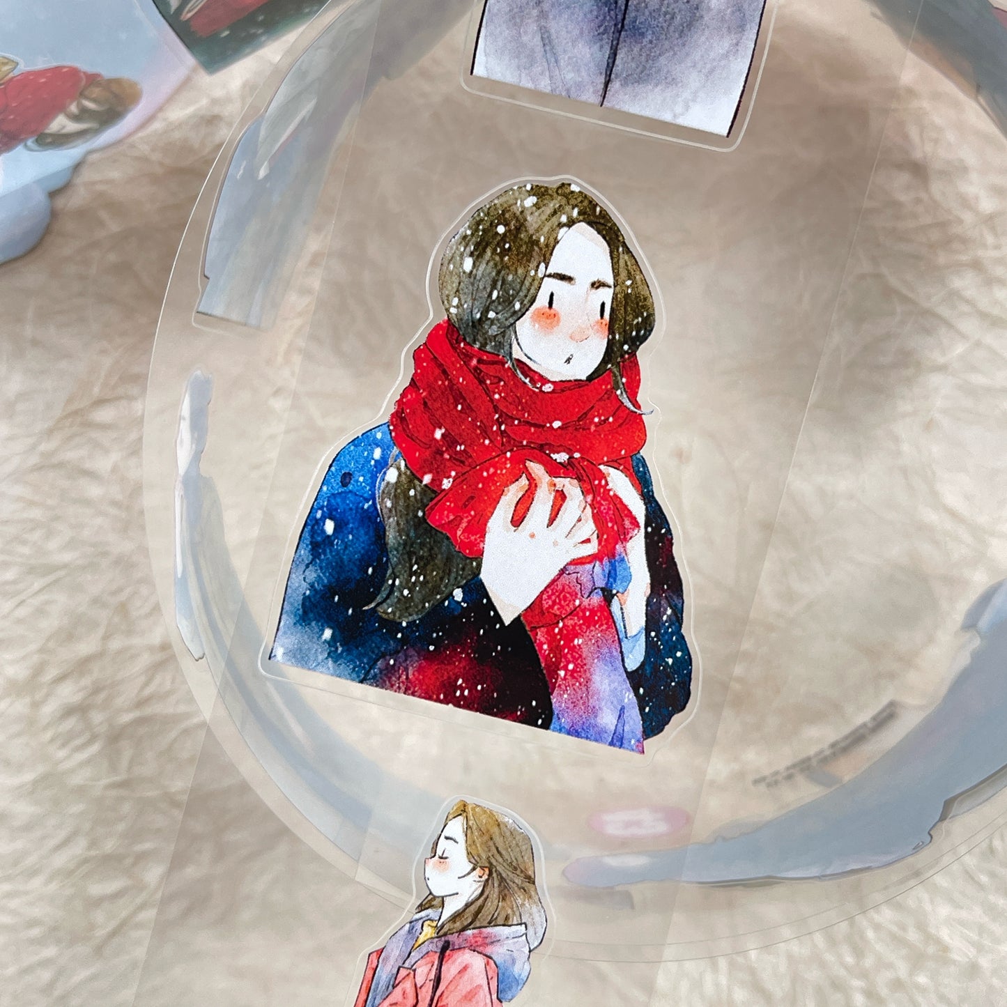 DingDing Vol12【43#Winter Day】Original Design Pre-Cut Washi/PET Tape Stickers,for Scrapbook Supplies,Journaling,Junk Journal,Bullet Journal,Planner Stickers