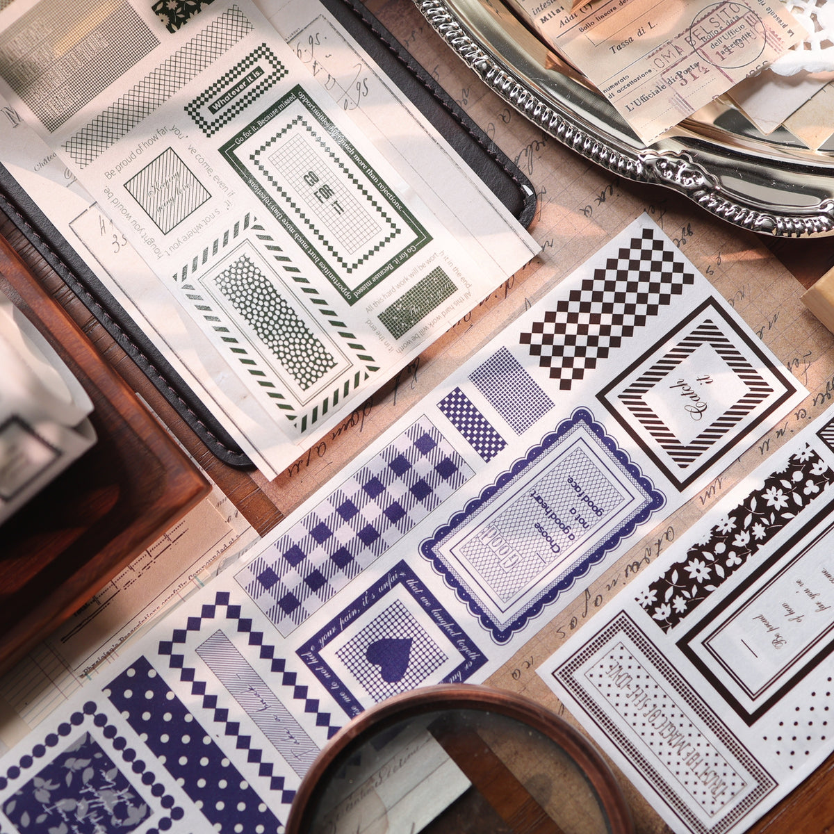 YiEr Vol18【A Brief Sketch】Pre-cut Orginal Design Base Border Washi Tape and PET Stickers