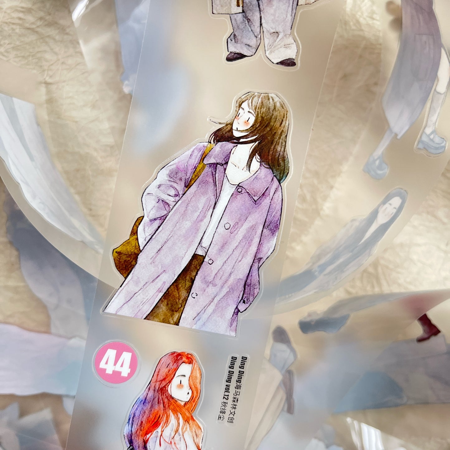 DingDing Vol12【44#Colors of Autumn】Original Design Pre-Cut Washi/PET Tape Stickers,for Scrapbook Supplies,Journaling,Junk Journal,Bullet Journal,Planner Stickers