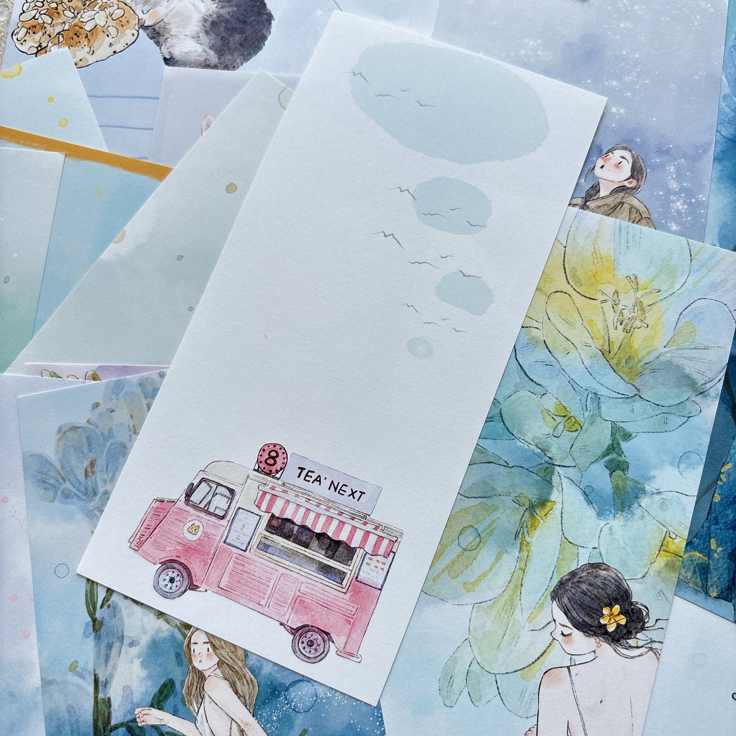 DingDing Vol14 【96 Pcs Rectangular  Sticky Notes With Unique Patterns】,Original Design Bookmark,Card,Gifts for Readers, Page Marker Book Markers for Women Girls Adults Kids