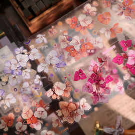 YiEr Vol18【Bougainvillea】Pre-cut Orginal Design Follower Washi Tape and PET Stickers