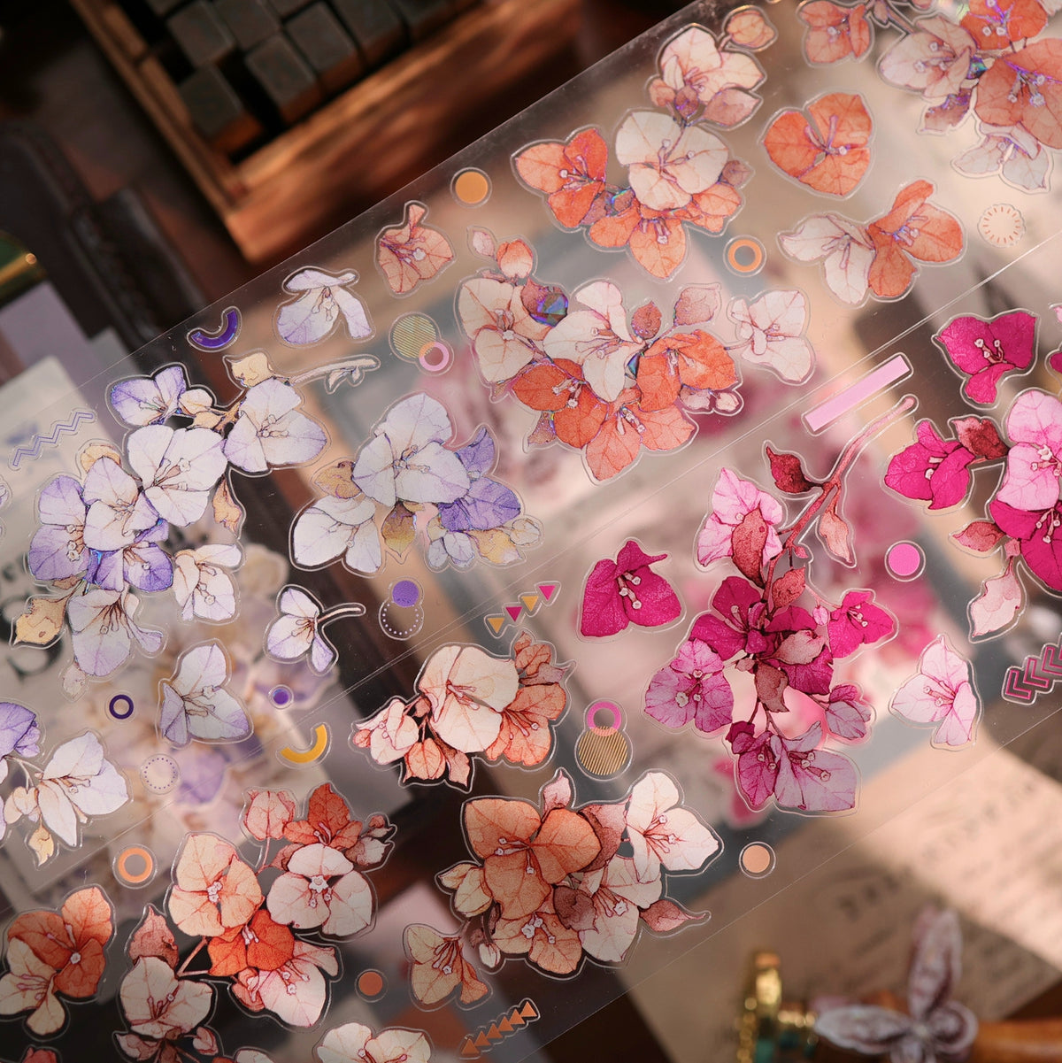 YiEr Vol18【Bougainvillea】Pre-cut Orginal Design Follower Washi Tape and PET Stickers