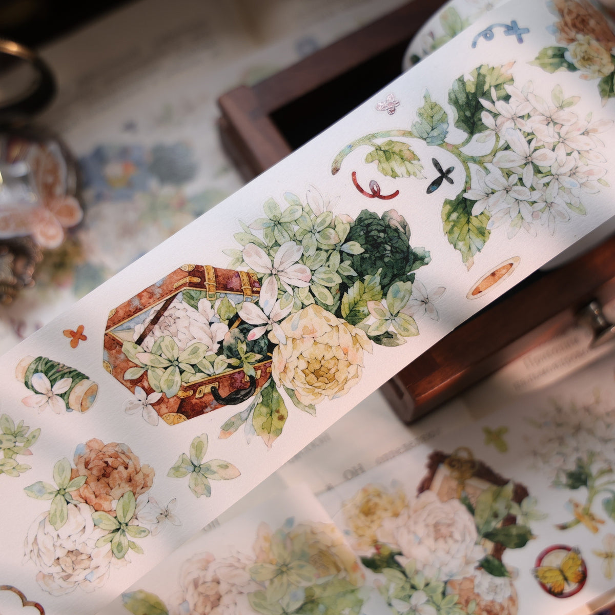 YiEr Vol18【Flower Box】Pre-cut Orginal Design Follower Washi Tape and PET Stickers