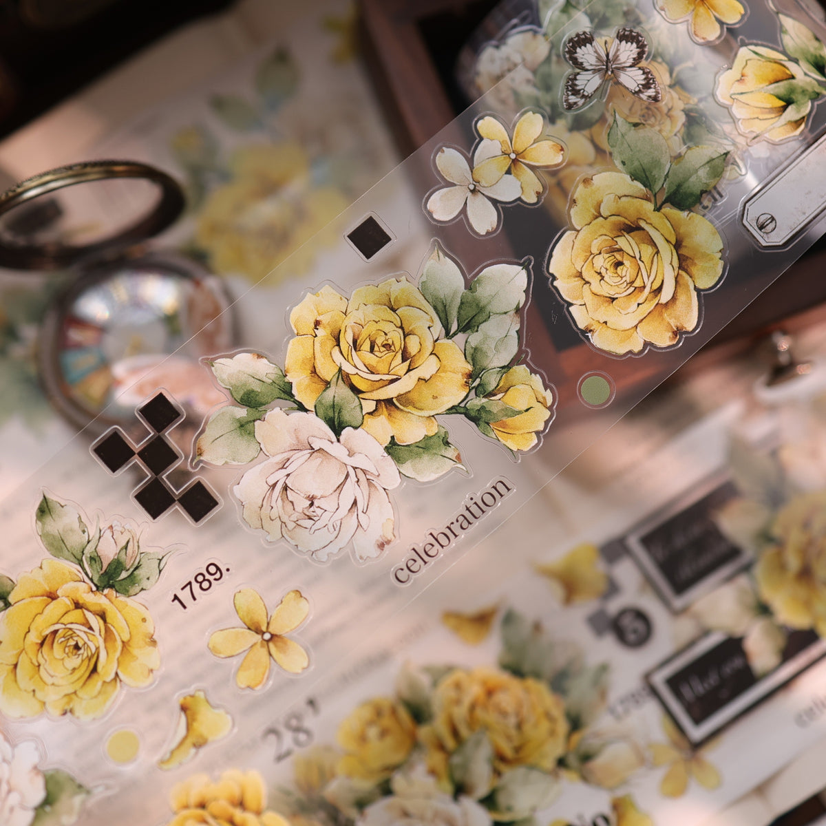 YiEr Vol18【Yellowed Letter Paper】Pre-cut Orginal Design Follower Washi Tape and PET Stickers