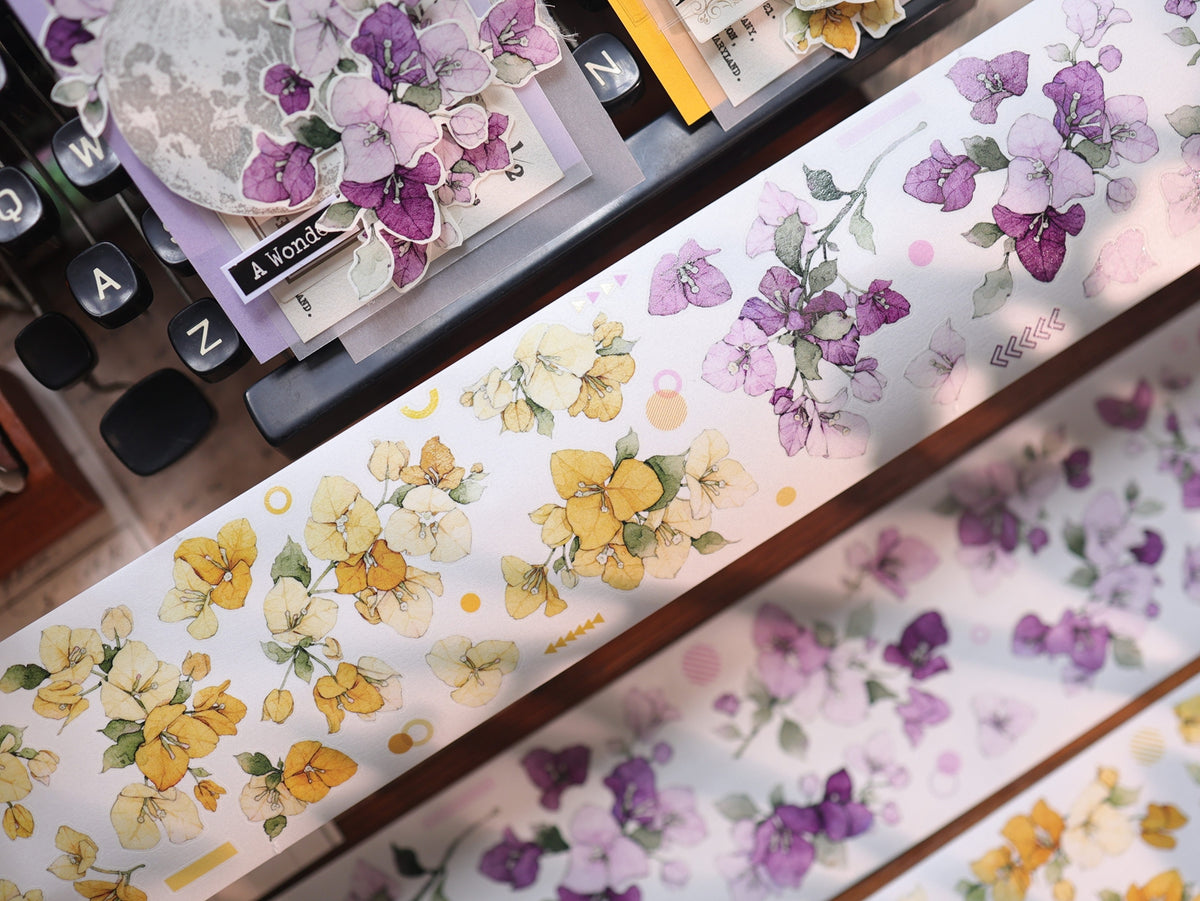 YiEr Vol18【Bougainvillea】Pre-cut Orginal Design Follower Washi Tape and PET Stickers
