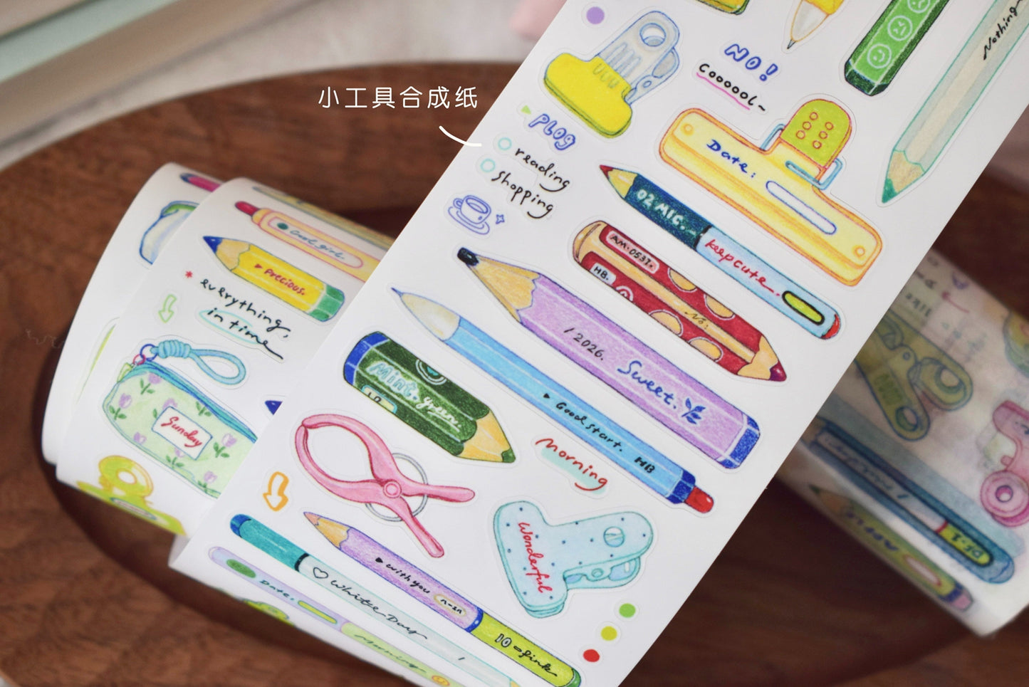 Dover Original【Colorful Pencils Small Things】Salt-style Cute Pre-cut Washi Tape Sticker