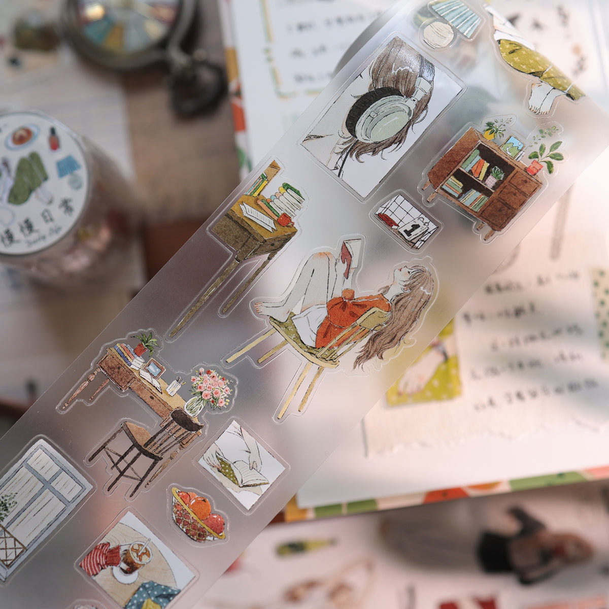 YiEr Vol18【Slow Daily Life】Salt Series Pre-cut Orginal Design Travel Character Storyboard Washi Tape and PET Stickers