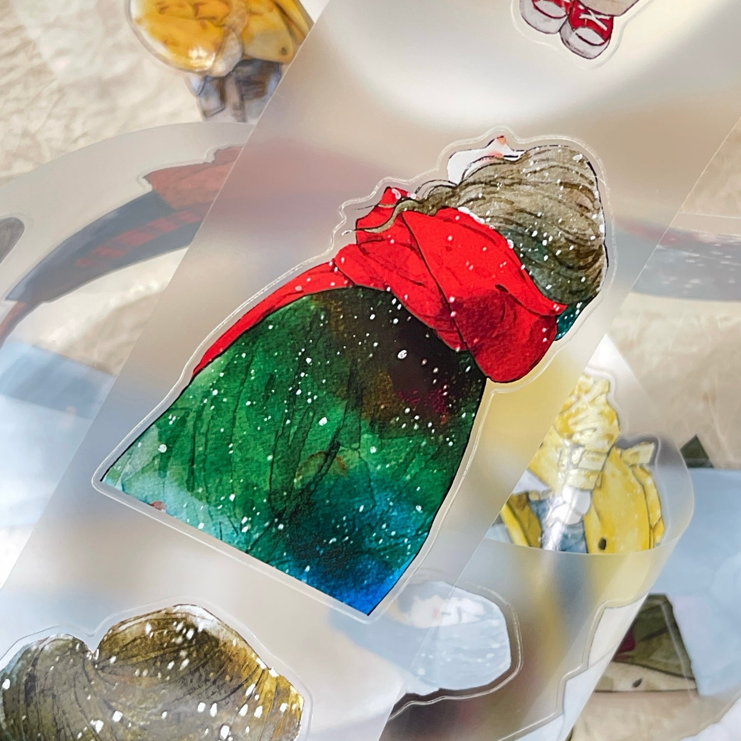 DingDing Vol12【43#Winter Day】Original Design Pre-Cut Washi/PET Tape Stickers,for Scrapbook Supplies,Journaling,Junk Journal,Bullet Journal,Planner Stickers