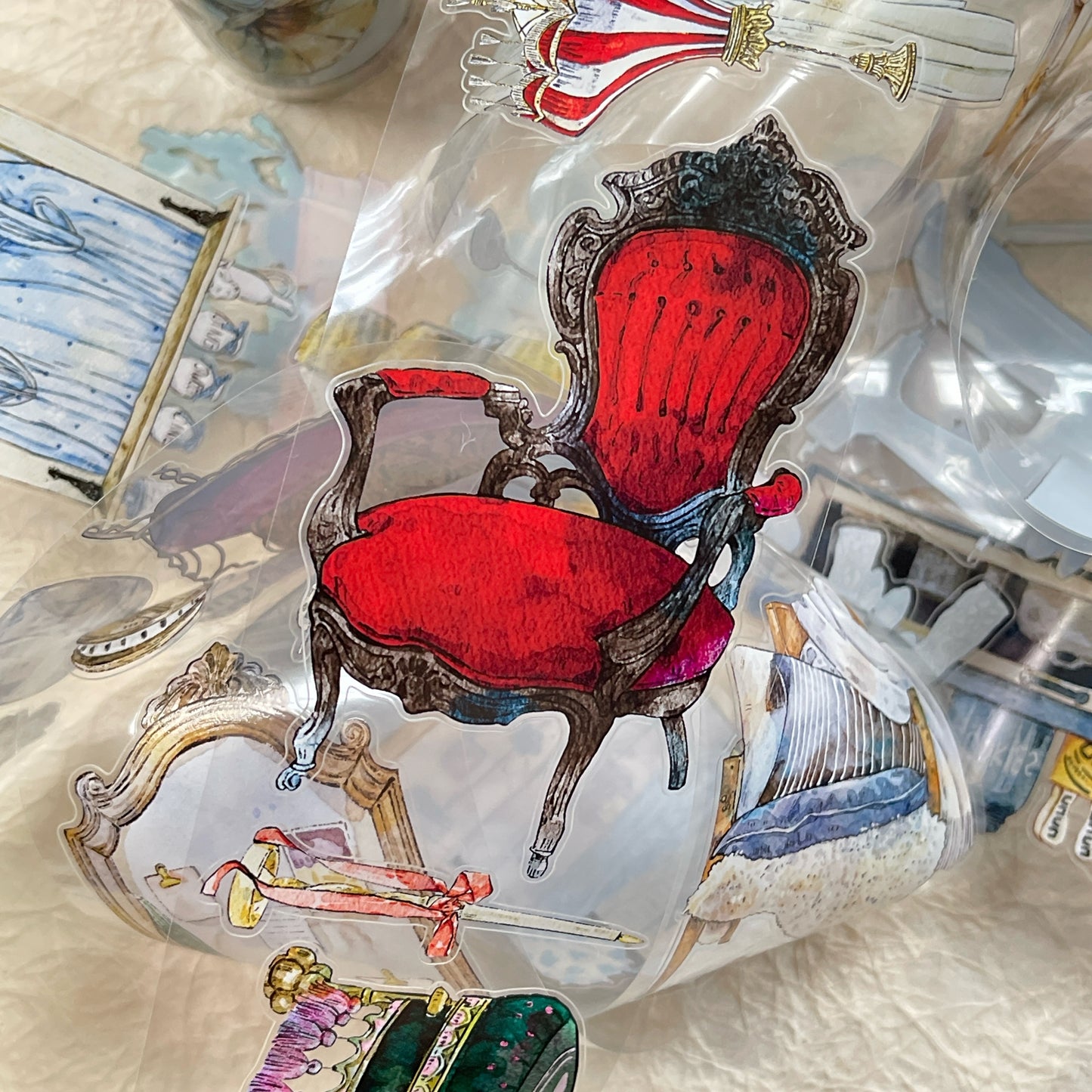 DingDing Vol12【45#Time Imprint】Original Design Pre-Cut Washi/PET Tape Stickers,for Scrapbook Supplies,Journaling,Junk Journal,Bullet Journal,Planner Stickers