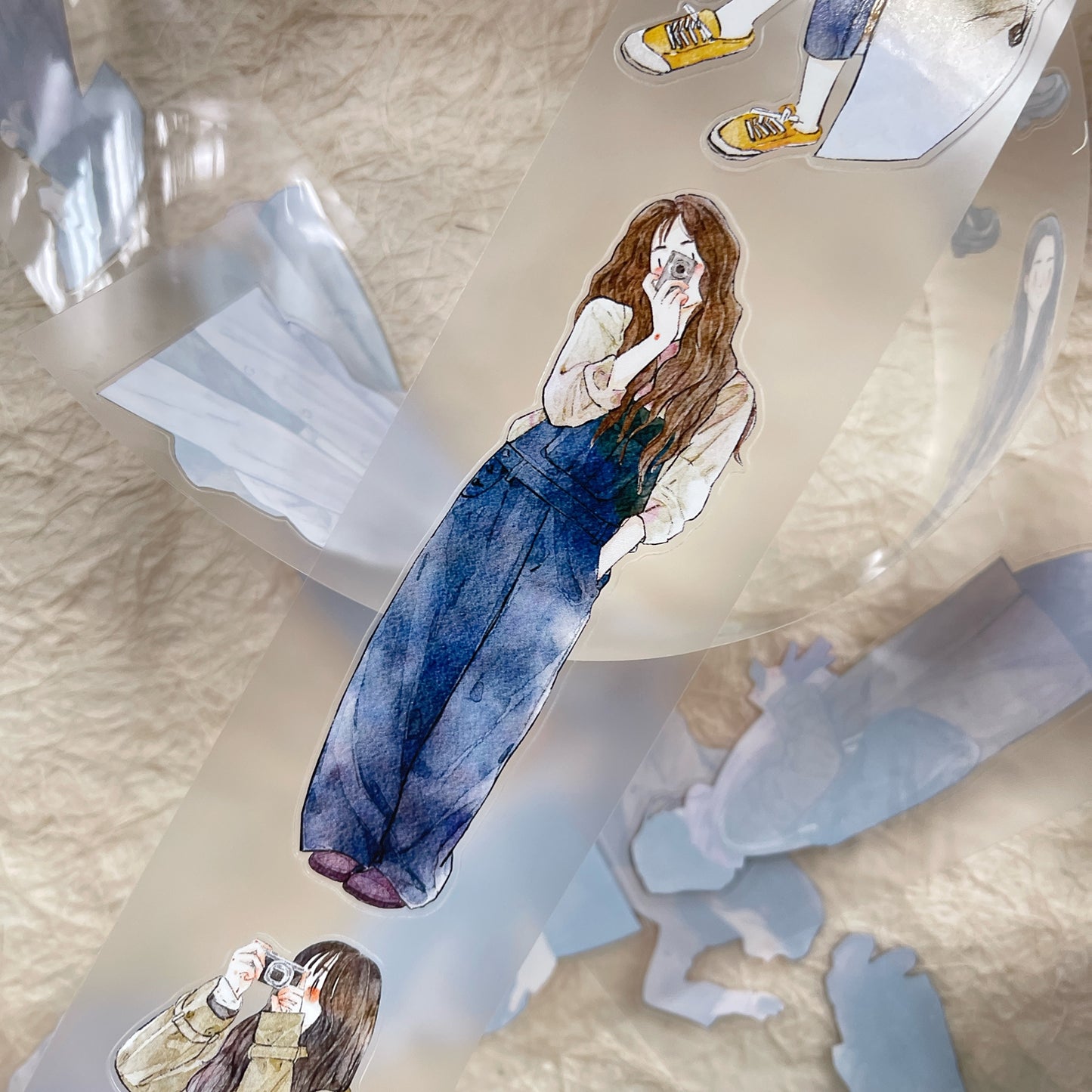 DingDing Vol12【44#Colors of Autumn】Original Design Pre-Cut Washi/PET Tape Stickers,for Scrapbook Supplies,Journaling,Junk Journal,Bullet Journal,Planner Stickers