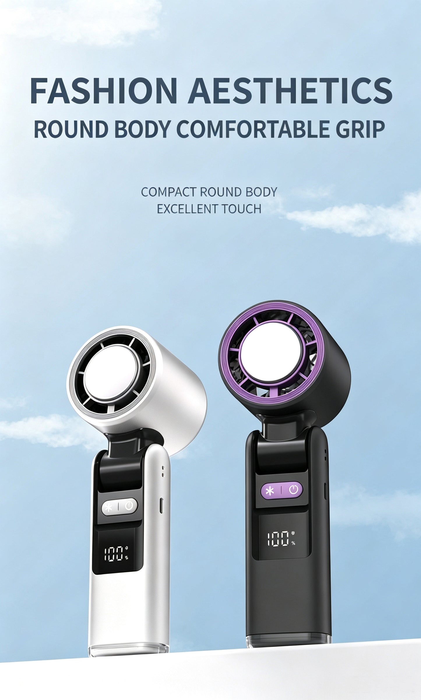 4000mAh Ultra-long Standby Mini 100 Speed Handheld Fan with Ice Cold Compress – USB Rechargeable Mini Turbo Portable Cooling Fan, Shenzhen Factory Wholesale