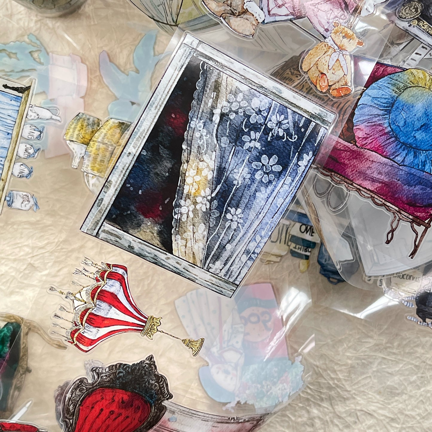 DingDing Vol12【45#Time Imprint】Original Design Pre-Cut Washi/PET Tape Stickers,for Scrapbook Supplies,Journaling,Junk Journal,Bullet Journal,Planner Stickers