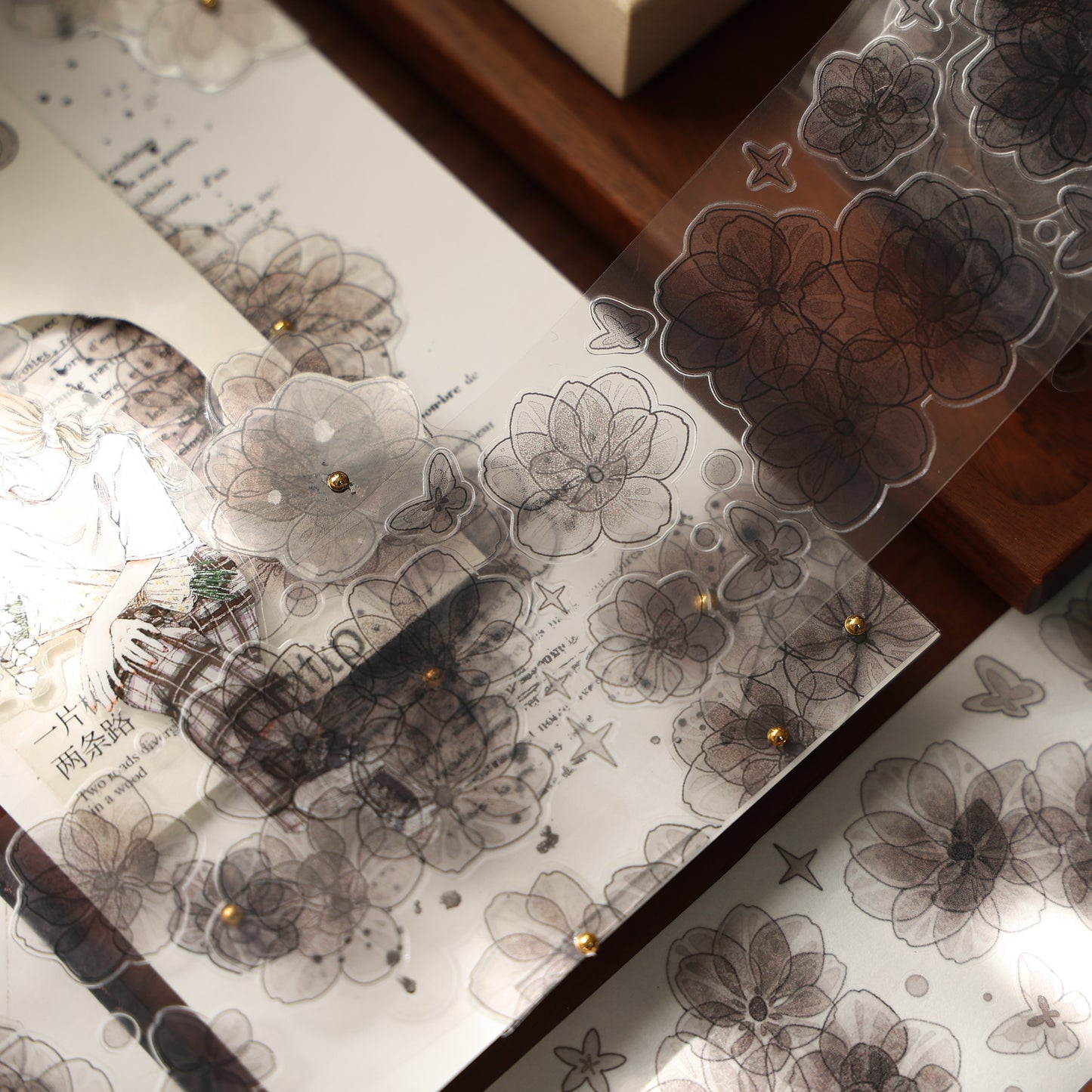 YiEr Vol16【Shadow Flower】Floral Washi Tape and PET Stickers