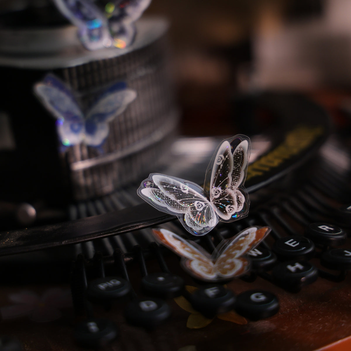 YiEr Vol18【Glasswing Butterfly】Pre-cut Orginal Design Butterfly Washi Tape and PET Stickers