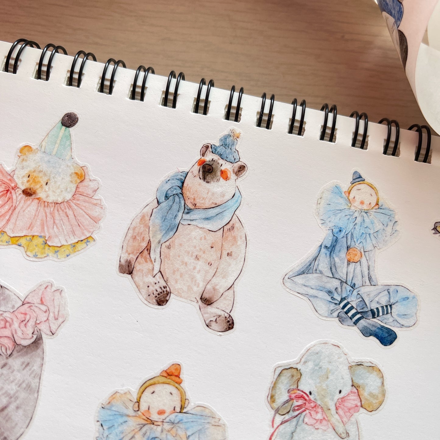 DingDing Vol13【46#Ragdoll】Kiss-cut Washi Pet Tape,Original Vintage Design for Scrapbooks Supplies,Junk Journal,Planner Stickers