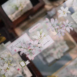 YiEr Vol18【Faint-Mist Lily】Pre-cut Orginal Design Follower Washi Tape and PET Stickers