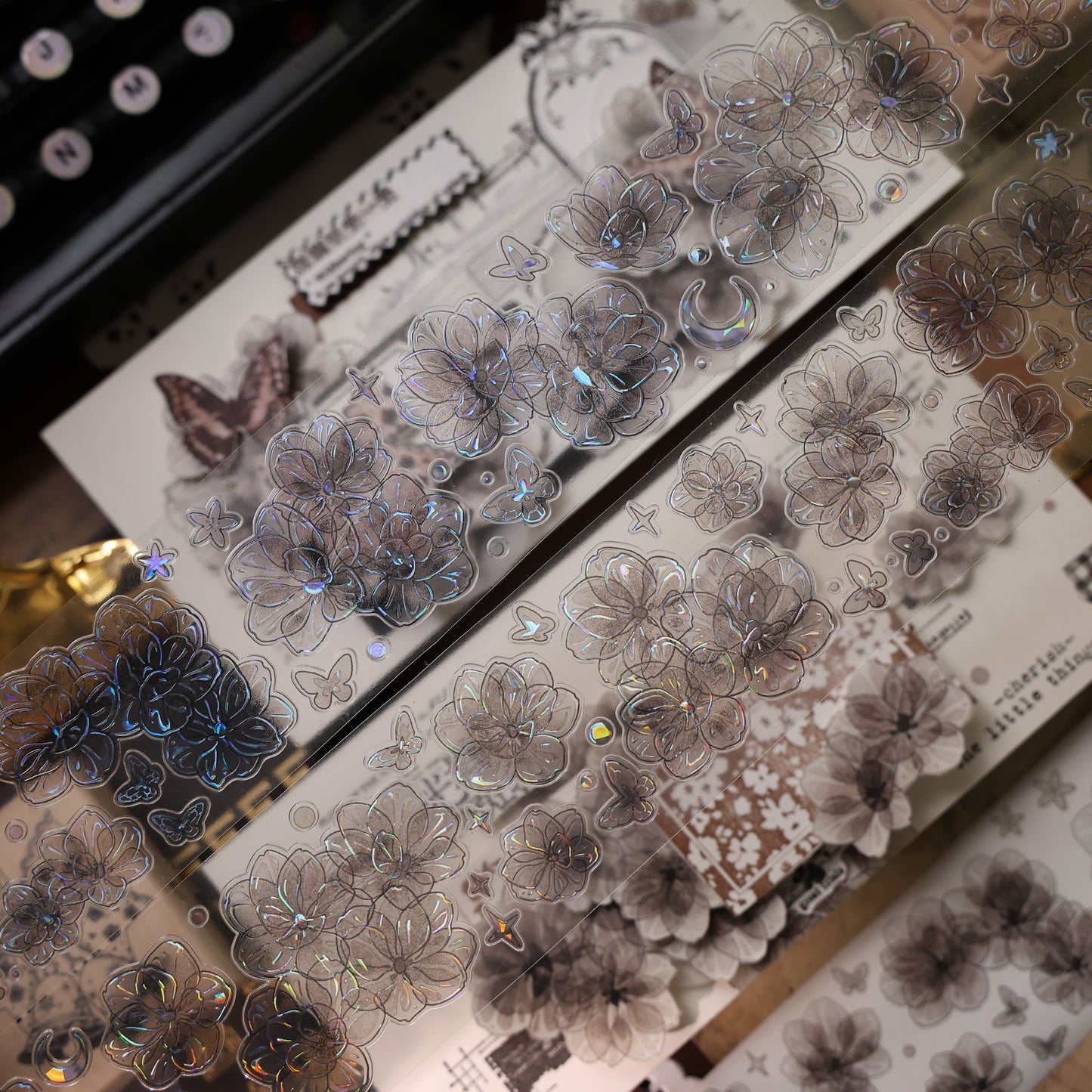 YiEr Vol16【Shadow Flower】Floral Washi Tape and PET Stickers
