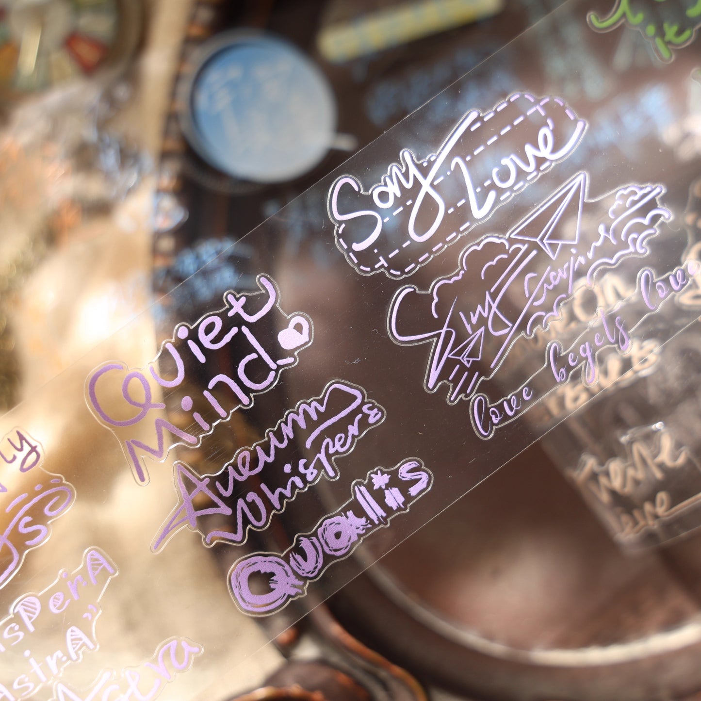 YiEr【Light Retro Text】Background Text Pre-cut Washi/PET Tape,for Scrapbook Supplies,Scrapbook Tape Stickers,Junk Journal Supplies