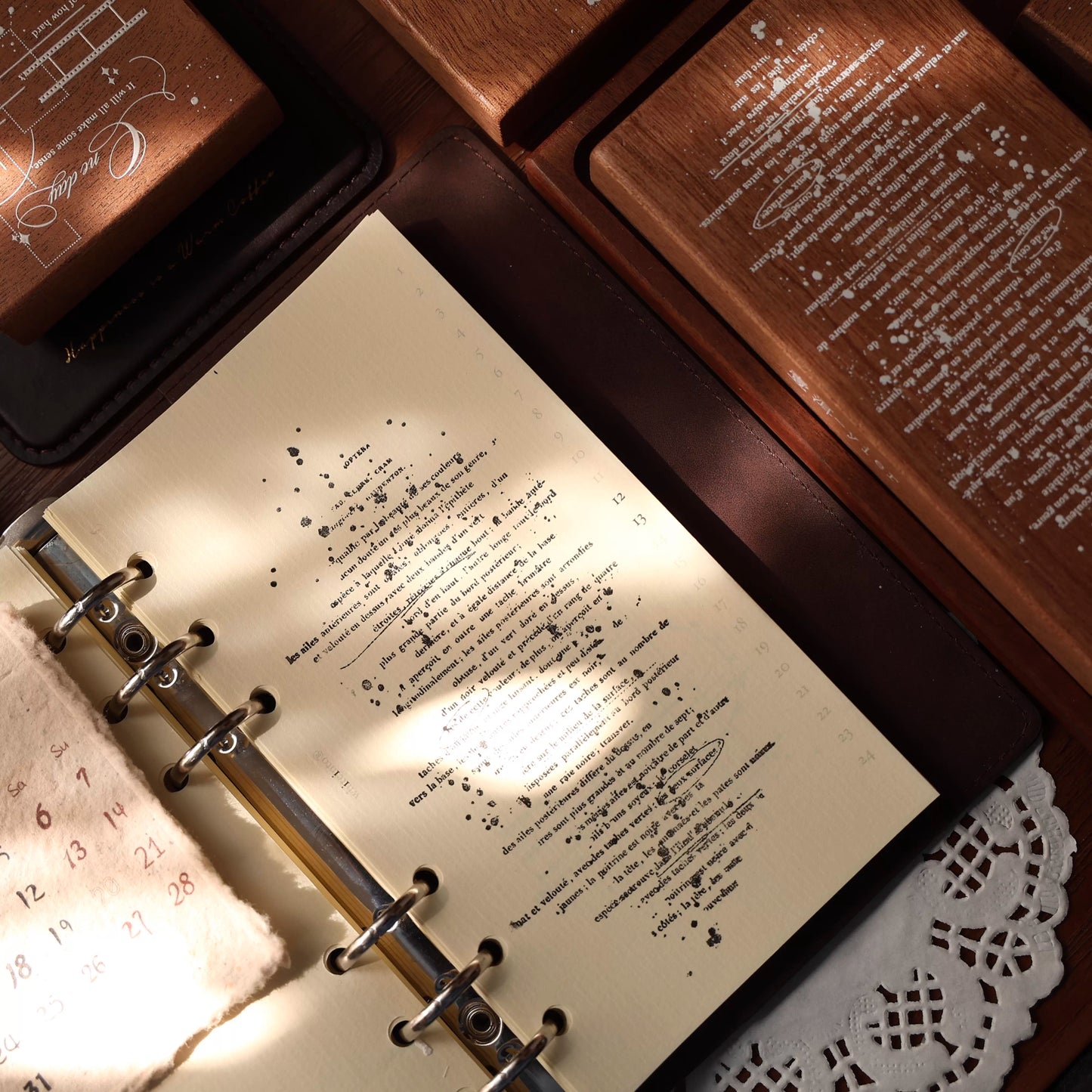 YiEr Vol16【Background Stamp】Imported Maple Red Rubber and Maple Wood Stamp