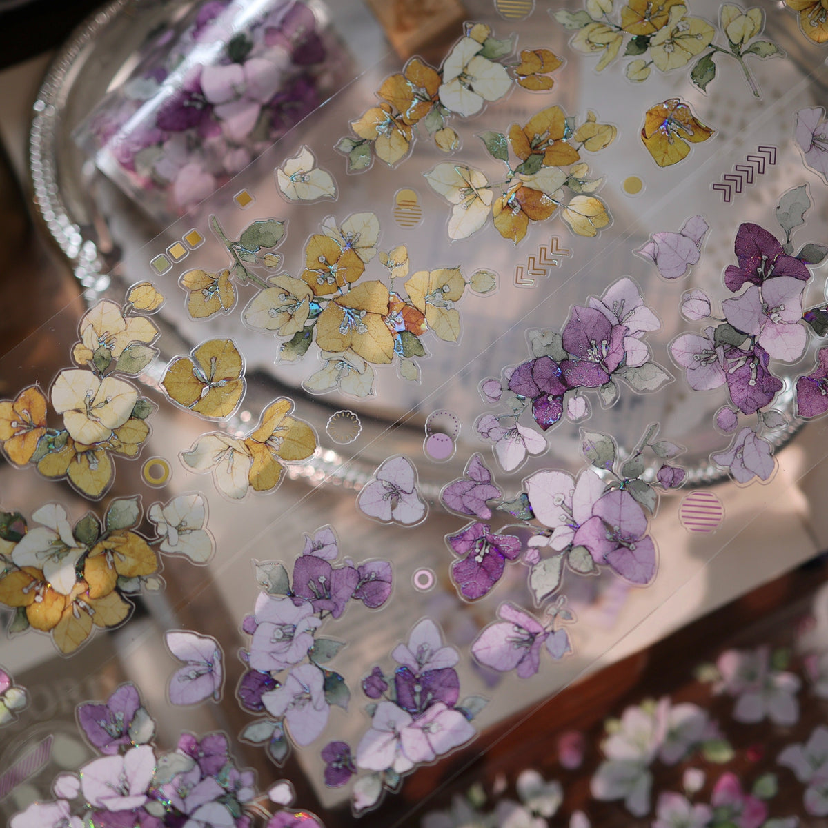 YiEr Vol18【Bougainvillea】Pre-cut Orginal Design Follower Washi Tape and PET Stickers