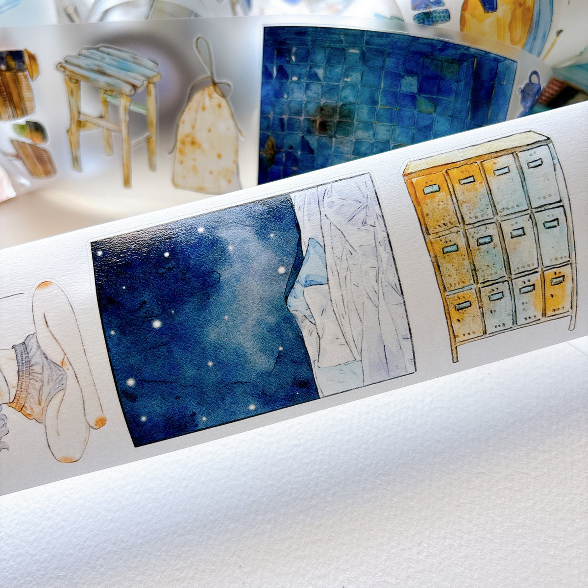 DingDing Vol.17【66#There is a Nest】Original Character Design Vintage Casualness Girl Washi/PET Tape Stickers, for Scrapbook Supplies,Scrapbook Tape Stickers,Junk Journal Supplies