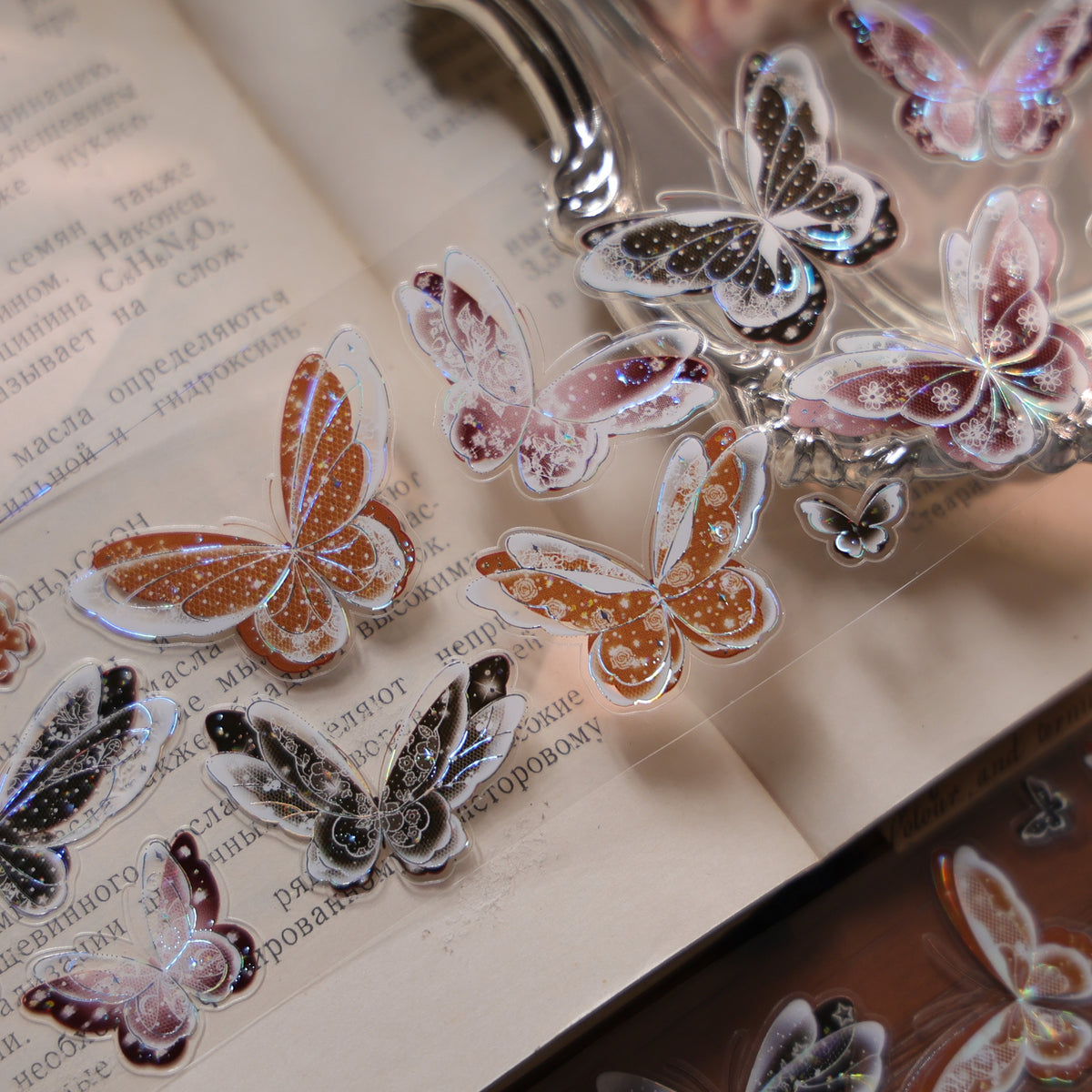 YiEr Vol18【Glasswing Butterfly】Pre-cut Orginal Design Butterfly Washi Tape and PET Stickers