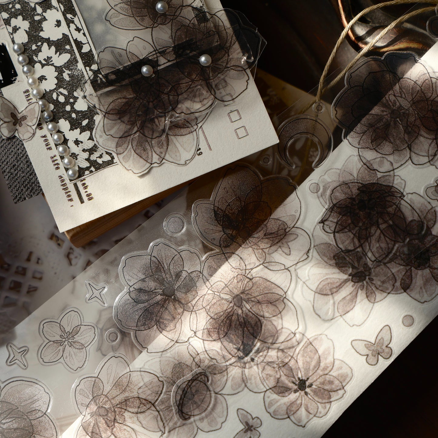YiEr Vol16【Shadow Flower】Floral Washi Tape and PET Stickers