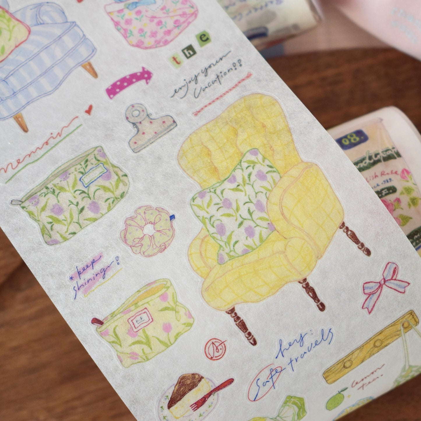 Dover Original【Colorful Pencils Small Things】Salt-style Cute Pre-cut Washi Tape Sticker