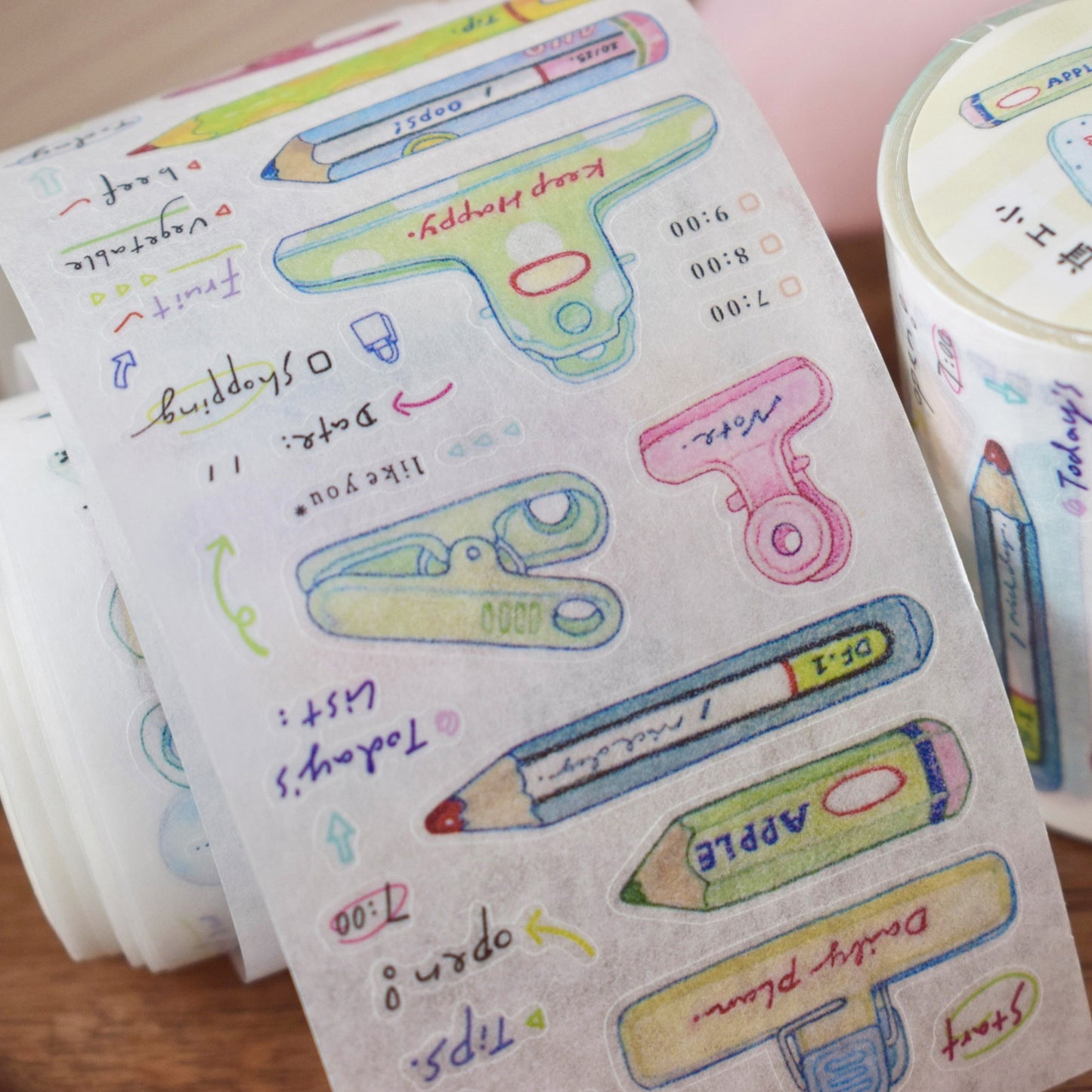 Dover Original【Colorful Pencils Small Things】Salt-style Cute Pre-cut Washi Tape Sticker