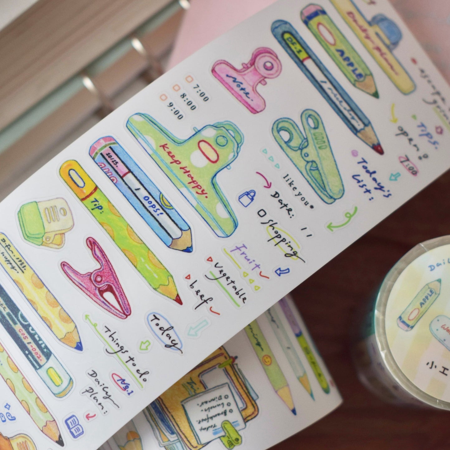 Dover Original【Colorful Pencils Small Things】Salt-style Cute Pre-cut Washi Tape Sticker