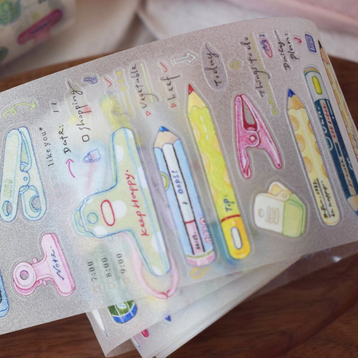 Dover Original【Colorful Pencils Small Things】Salt-style Cute Pre-cut Washi Tape Sticker