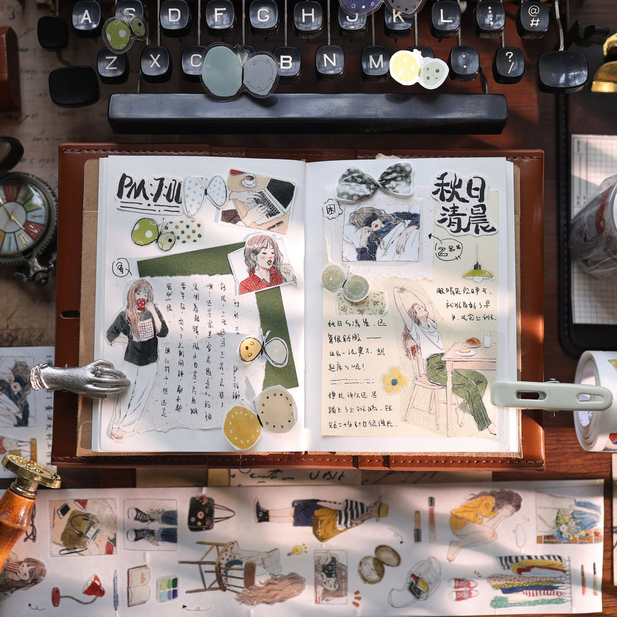 YiEr Vol18【Slow Daily Life】Salt Series Pre-cut Orginal Design Travel Character Storyboard Washi Tape and PET Stickers