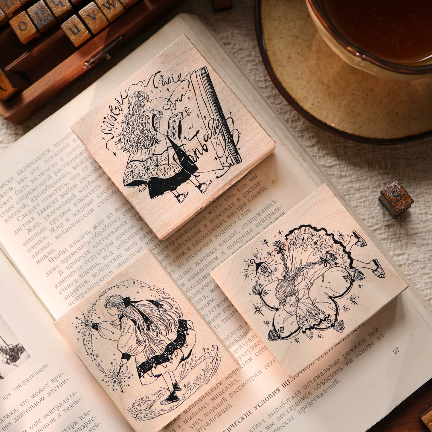 YiEr Vol17【Magical Girl】Imported Maple Red Rubber and Maple Wood Stamp