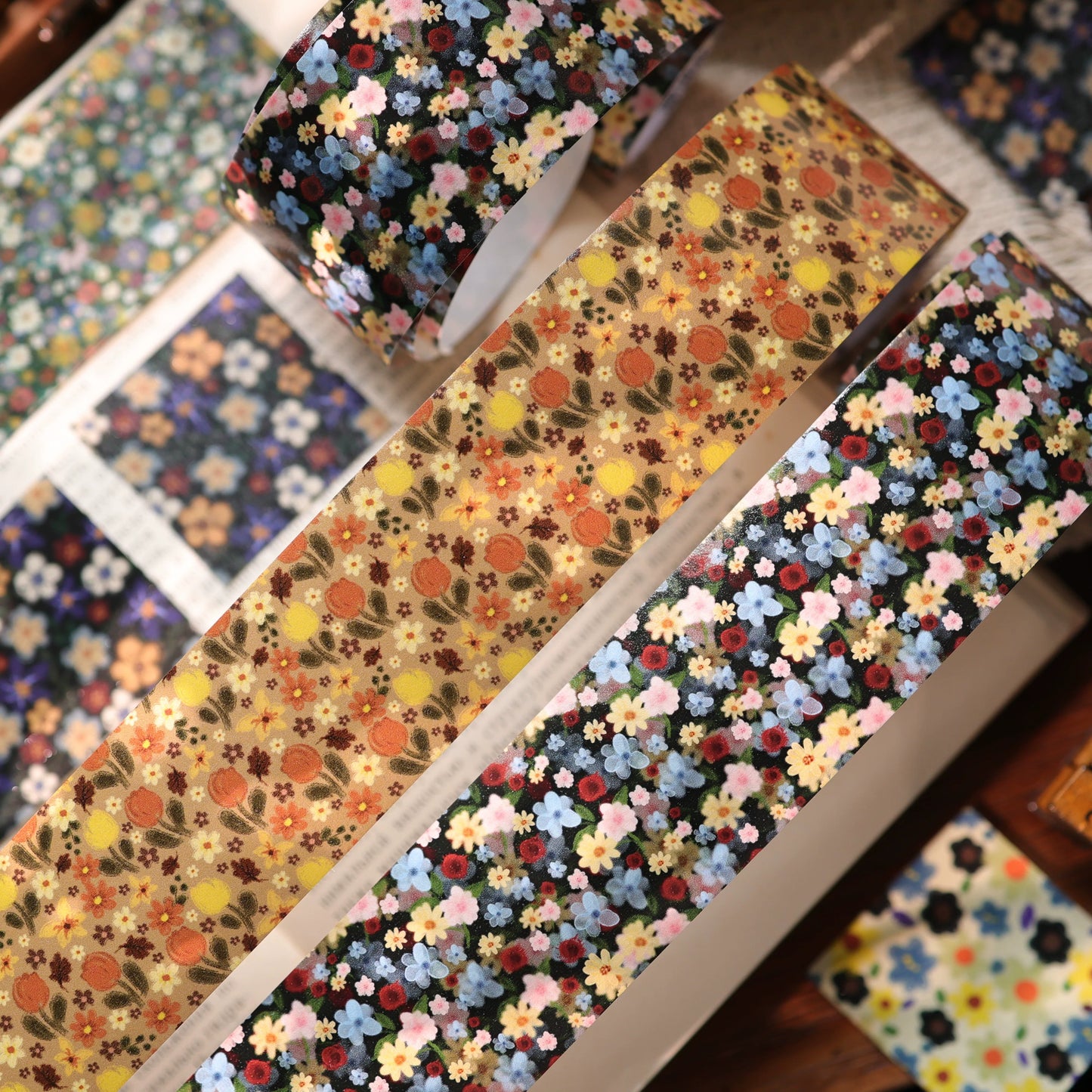 YiEr Vol17【Vintage Original Floral Pattern】Floral Washi Tape and PET Stickers