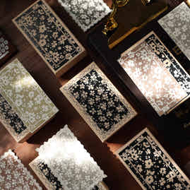 YiEr Vol16【Floral Notes Stamp】Imported Maple Red Rubber and Maple Wood Stamp