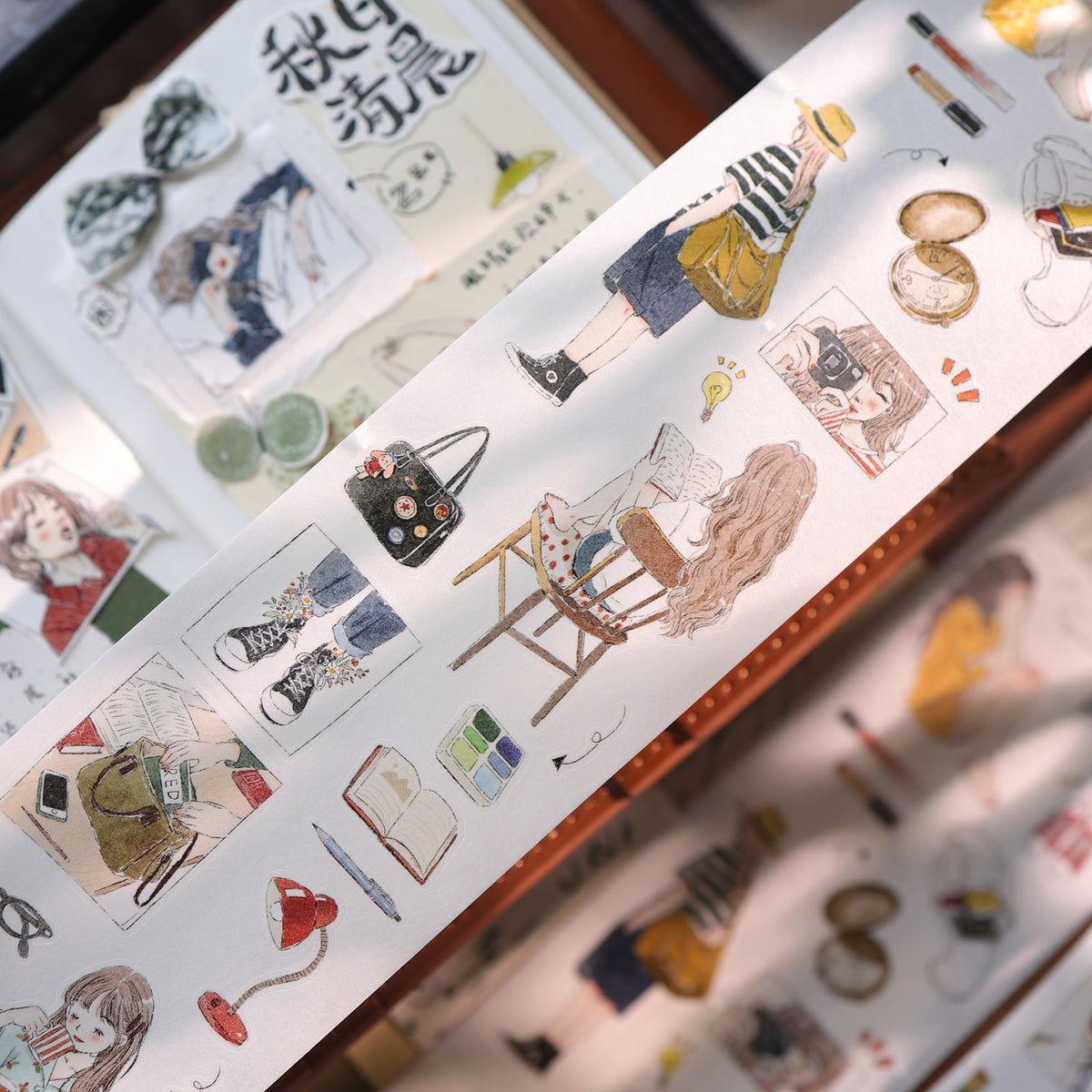 YiEr Vol18【Slow Daily Life】Salt Series Pre-cut Orginal Design Travel Character Storyboard Washi Tape and PET Stickers