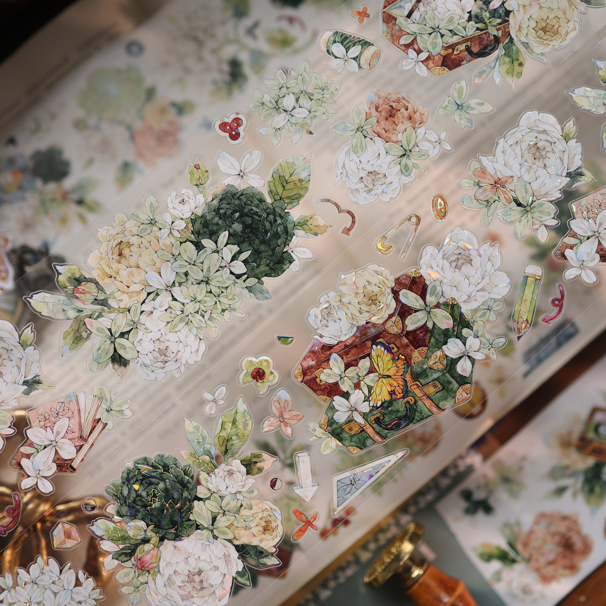 YiEr Vol18【Flower Box】Pre-cut Orginal Design Follower Washi Tape and PET Stickers