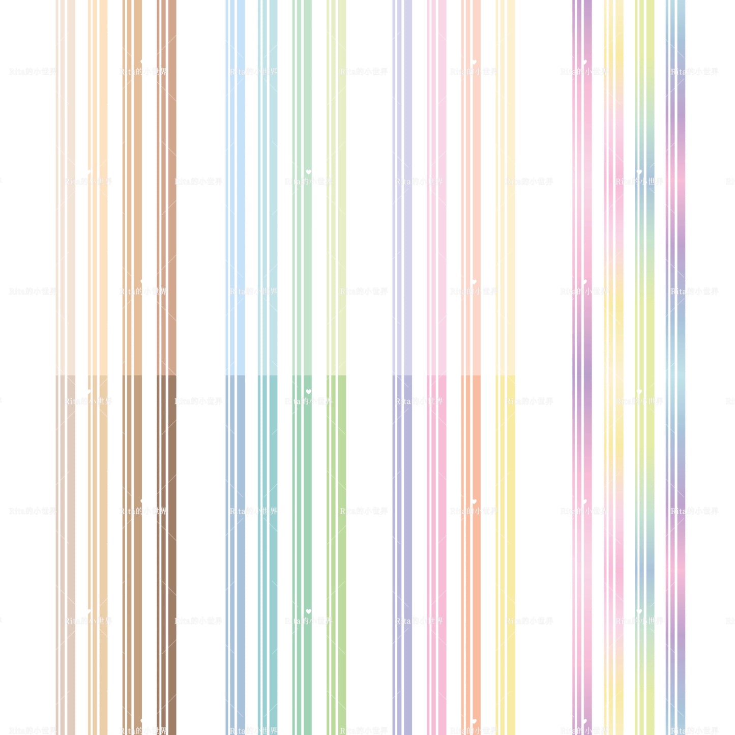 Rita's Little World【Ribbon 2.5cm*5m Set】4-color set of  Washi Paper Tape