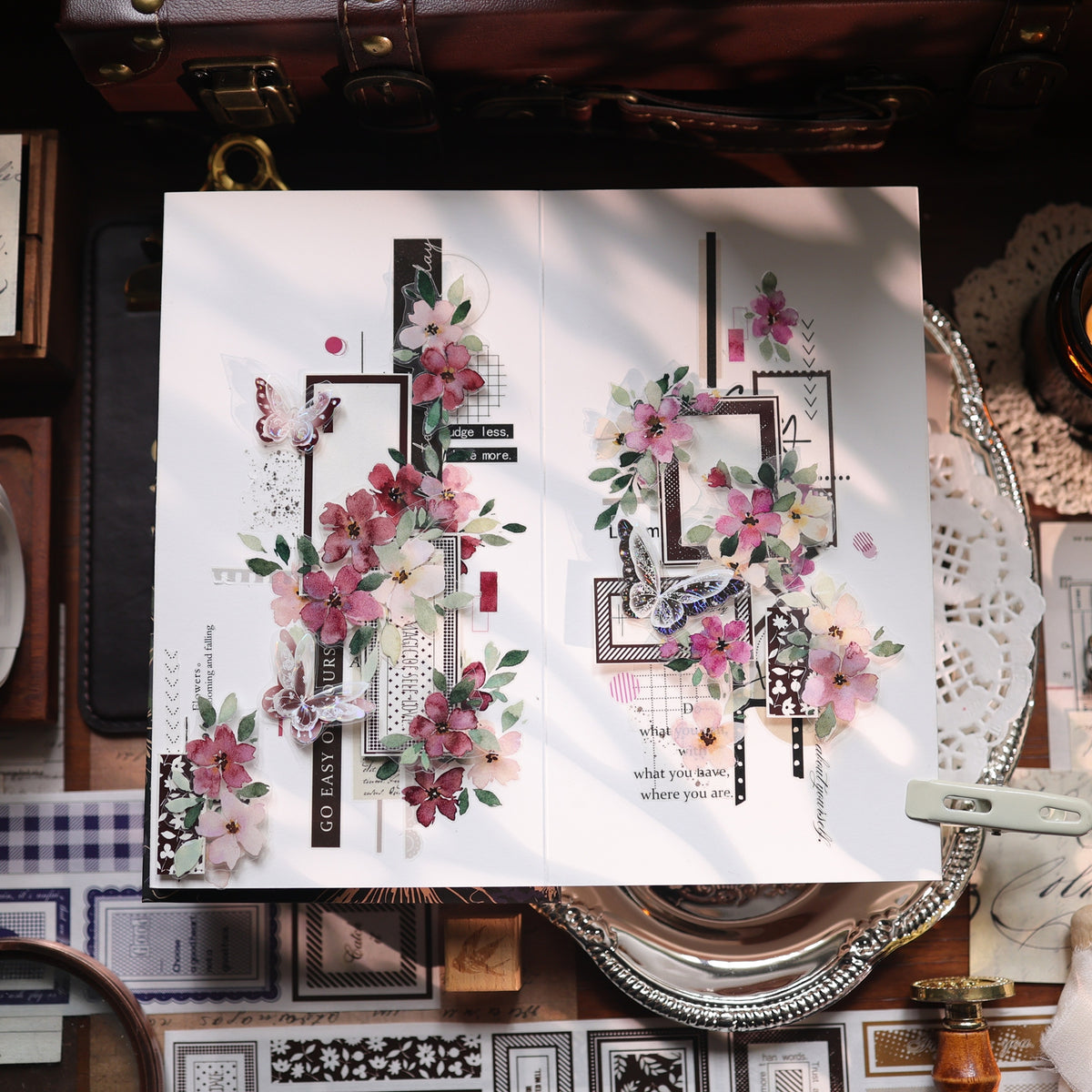 YiEr Vol18【A Brief Sketch】Pre-cut Orginal Design Base Border Washi Tape and PET Stickers