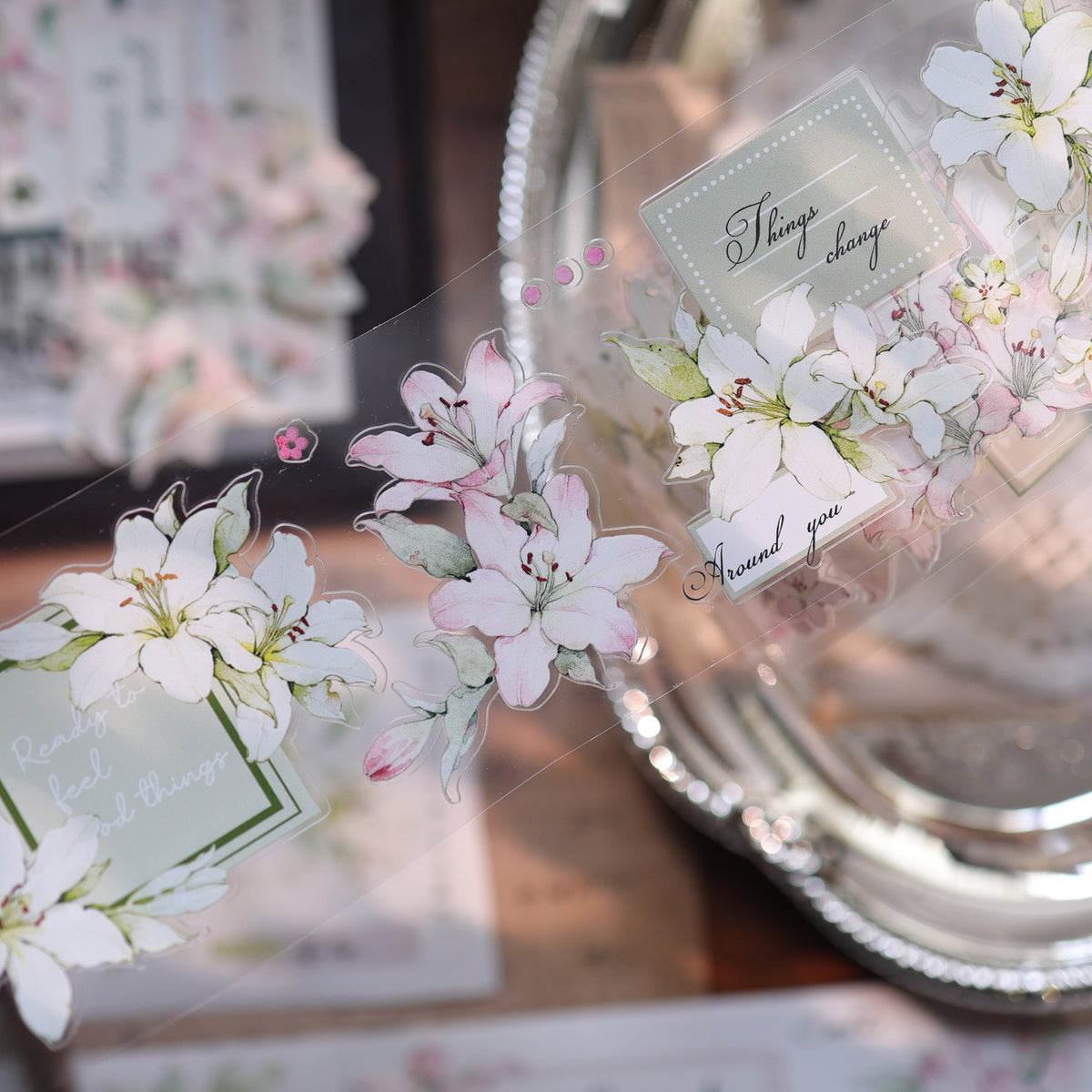 YiEr Vol18【Faint-Mist Lily】Pre-cut Orginal Design Follower Washi Tape and PET Stickers