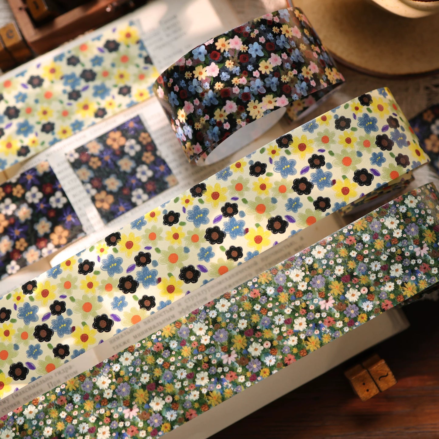 YiEr Vol17【Vintage Original Floral Pattern】Floral Washi Tape and PET Stickers