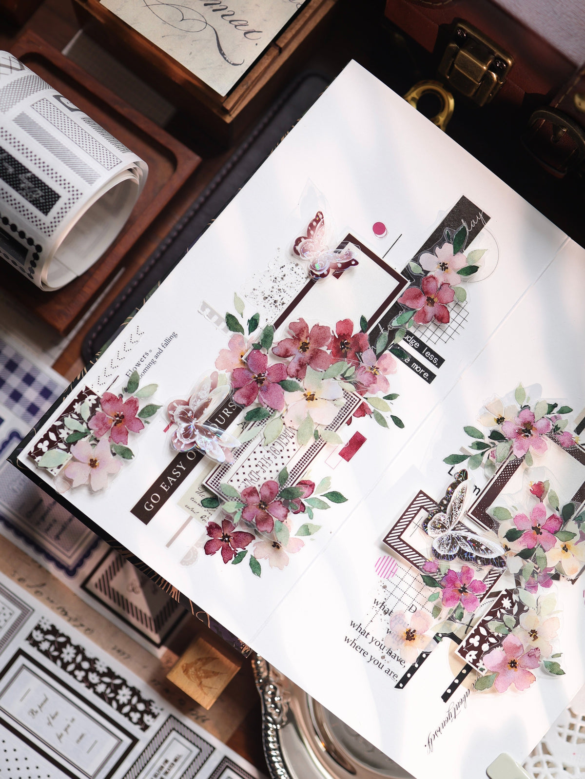 YiEr Vol18【A Brief Sketch】Pre-cut Orginal Design Base Border Washi Tape and PET Stickers