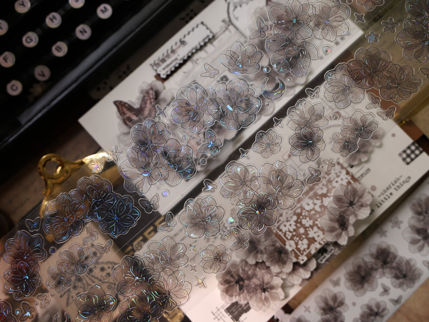 YiEr Vol16【Shadow Flower】Floral Washi Tape and PET Stickers