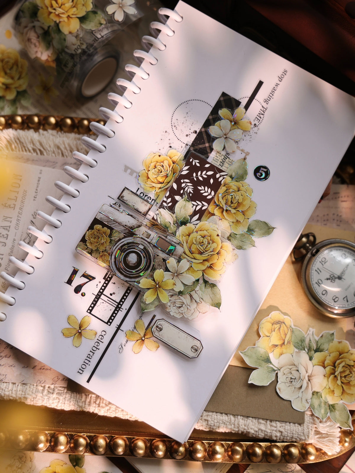 YiEr Vol18【Yellowed Letter Paper】Pre-cut Orginal Design Follower Washi Tape and PET Stickers