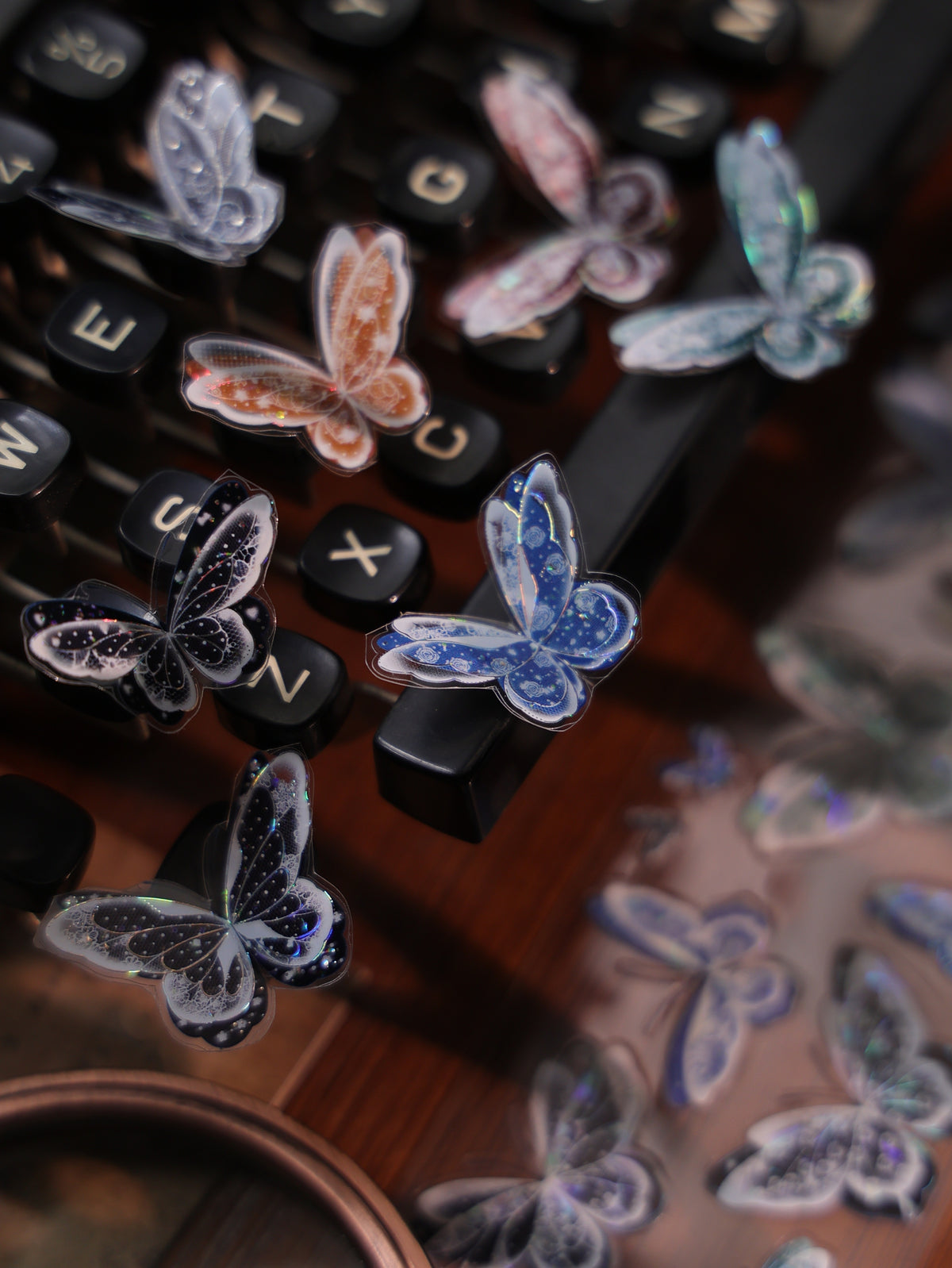 YiEr Vol18【Glasswing Butterfly】Pre-cut Orginal Design Butterfly Washi Tape and PET Stickers