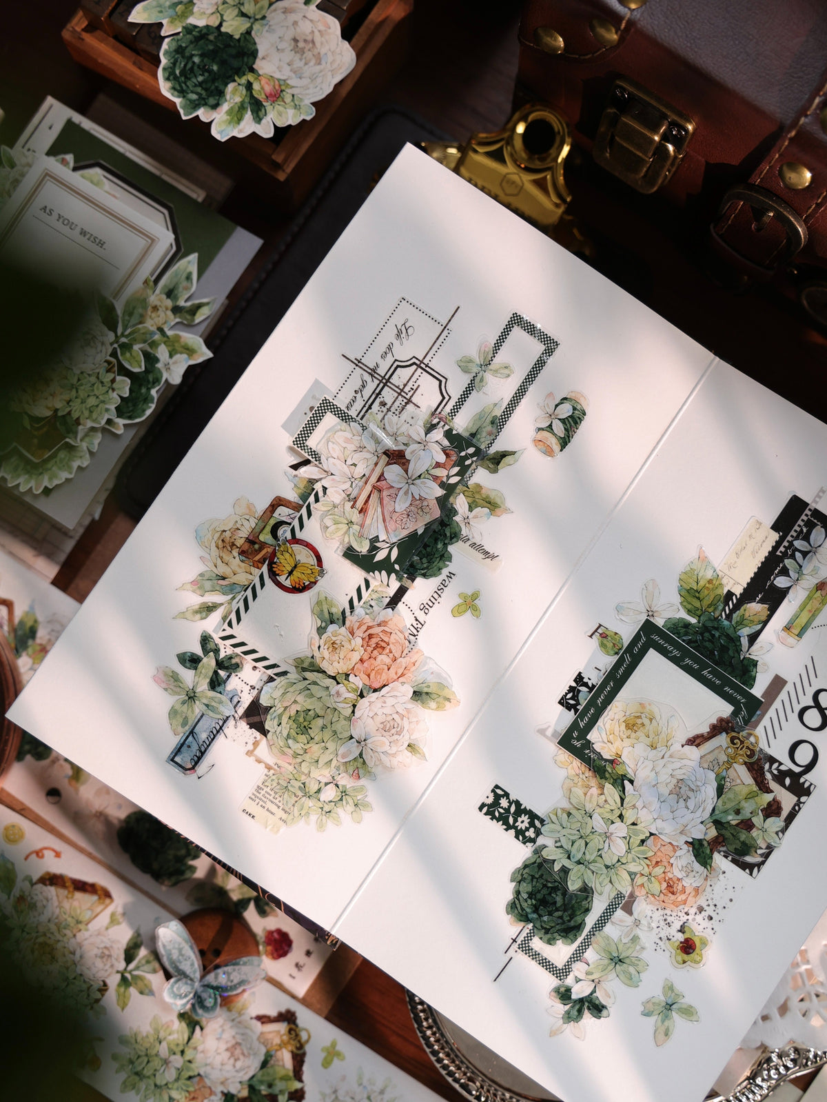 YiEr Vol18【Flower Box】Pre-cut Orginal Design Follower Washi Tape and PET Stickers