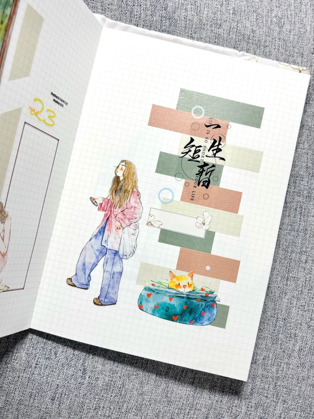 DingDing Washi Tape Set-2 Rolls(52+54) Washi/PET Tape Stickers,Original Designs,Fashion Characters Figures for Scrapbooks Supplies,Journaling,Junk Journal,Bullet Journals,Planners