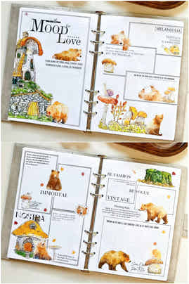 Seahorse Forest Washi Tape Set-2 Rolls(A48+N02) Washi/PET Tape Stickers,Original Designs,Fashion Characters Figures for Scrapbooks Supplies,Journaling,Junk Journal,Bullet Journals,Planners