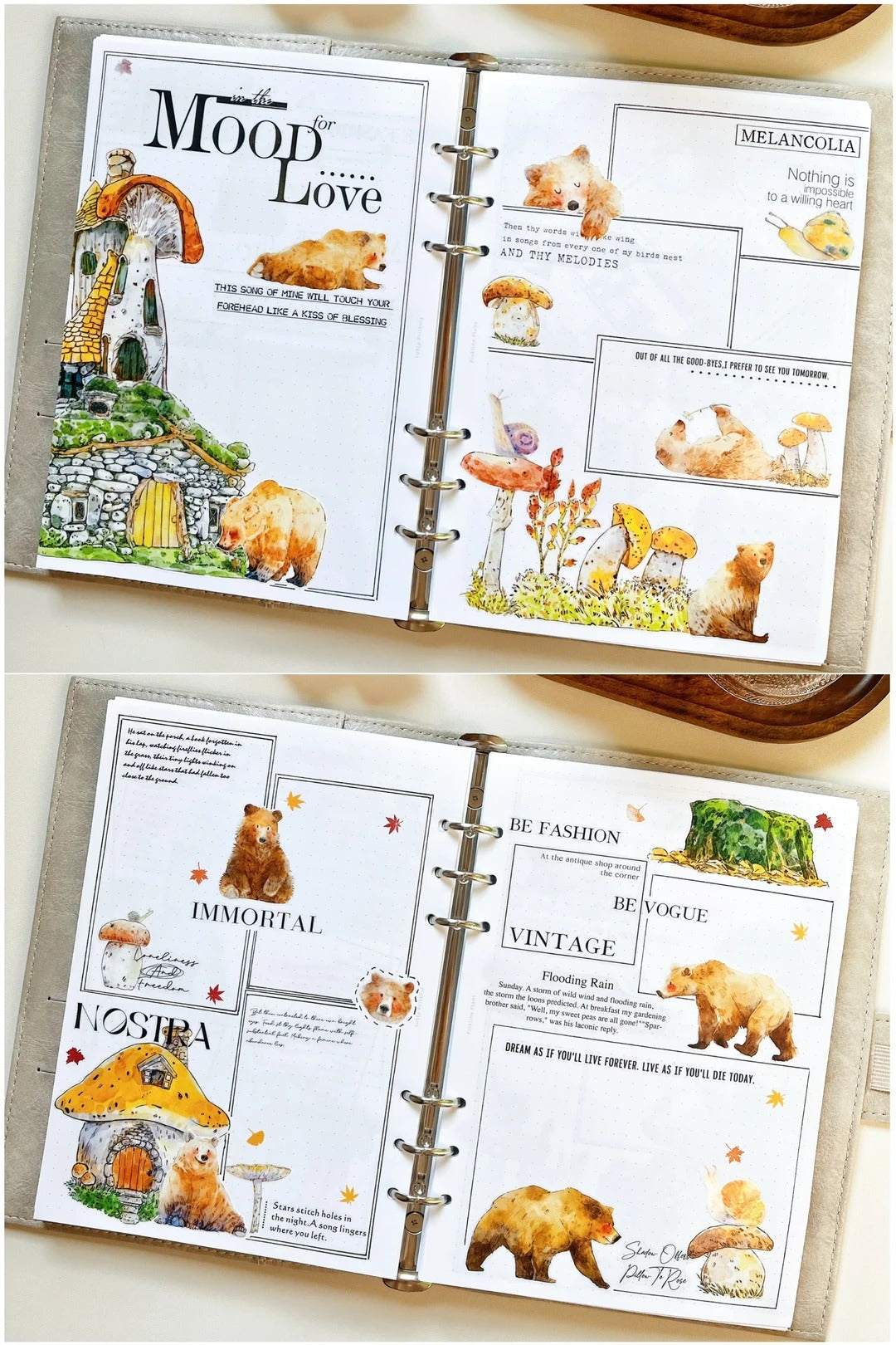 Seahorse Forest Washi Tape Set-2 Rolls(A48+N02) Washi/PET Tape Stickers,Original Designs,Fashion Characters Figures for Scrapbooks Supplies,Journaling,Junk Journal,Bullet Journals,Planners